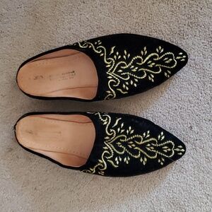 Moroccan embroidered slides